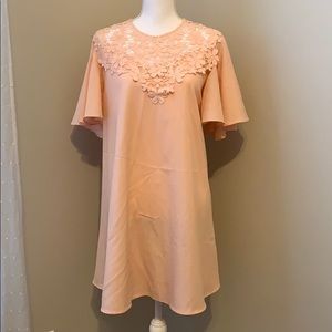 NWOT light pink bell sleeve dress